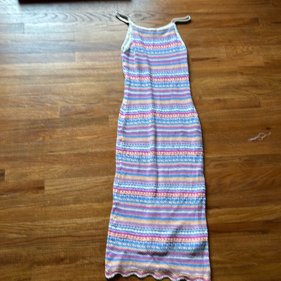 Z Supply SANTA CRUZ STRIPE CROCHET MIDI DRESS - Picture 1 of 3